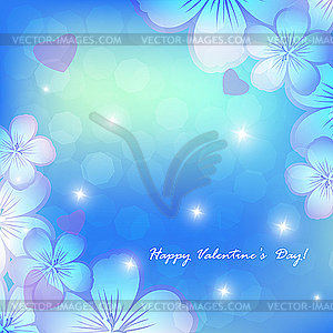 Valentine floral card - vector clip art