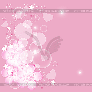 Valentine floral card - vector clip art