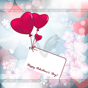 Valentine floral card - vector image