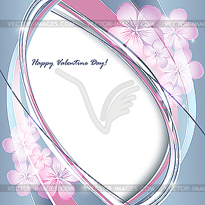 Valentine floral card - vector clip art