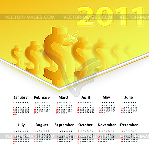 Abstract money calendar - vector clipart