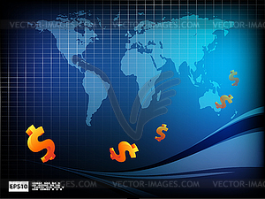 Backdrop with dollars - vector clip art