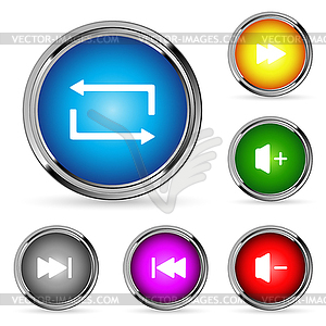 Web player buttons - vector image