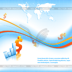 Background with dollars - royalty-free vector clipart