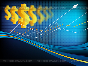 Background with dollars - royalty-free vector clipart