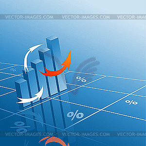 Abstract background with bar graphs - vector clip art