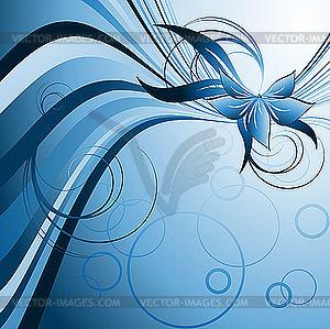 Abstract floral design with plants - vector clip art