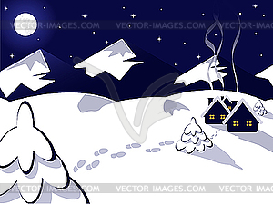 Winter landscape - vector clipart