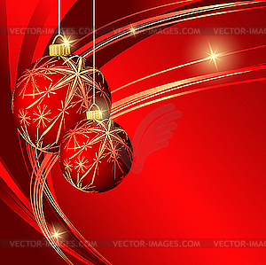 Red christmas balls - vector clipart