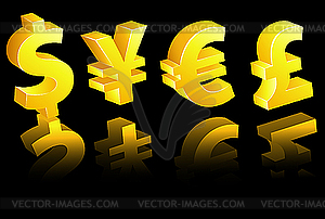 World currency signs - vector image