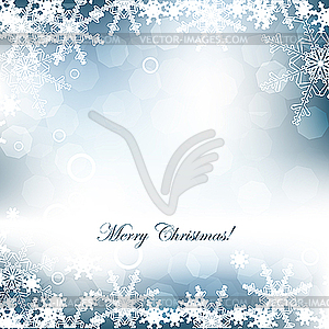 Синяя рождественская открытка со снежинками - векторный клипарт Royalty-Free