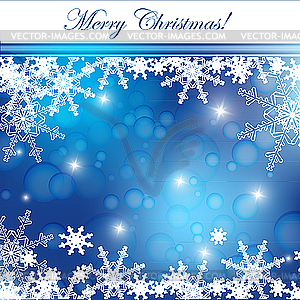 Blue christmas card with snowflakes - royalty-free vector image