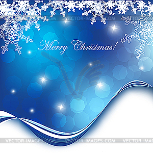 Blue christmas card with snowflakes - vector clip art