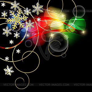 Black Christmas backdrop with snowflakes - vector clipart