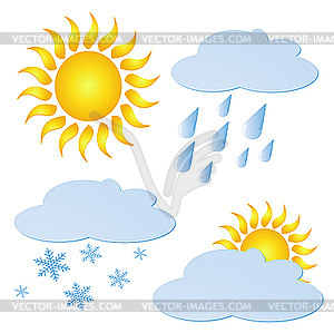 Set of weather elements - vector clipart