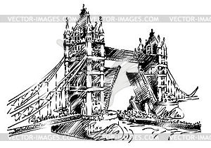 Мост Лондонского Тауэра - клипарт в векторном виде