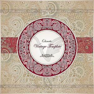 Ornamental vintage card template  - vector image