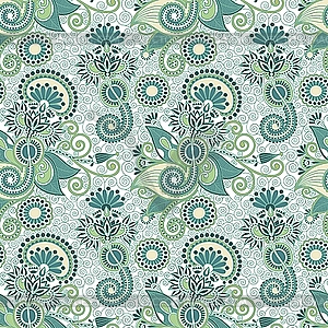 Seamless artistic flower pattern - vector clip art