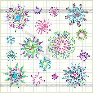 Doodle star element set  - vector clipart