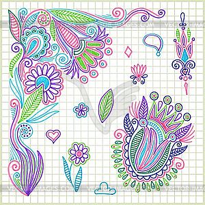 Doodle flower element - vector image