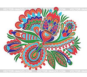 Ukrainian traditional flower ornament - vector clipart