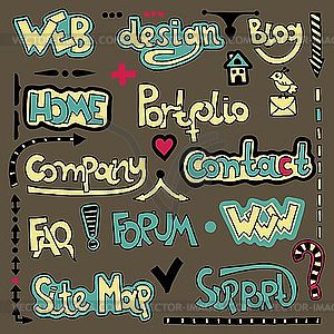 Set of lettering web design element  - vector image