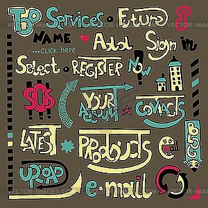 Set of lettering web design element  - vector clipart