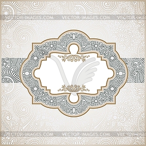 Ornamental vintage card template - vector image