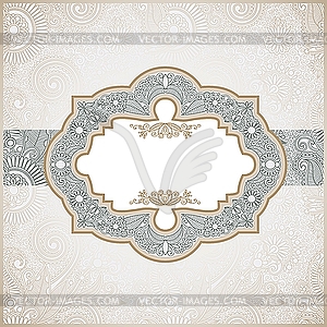 Ornamental vintage card template - vector image