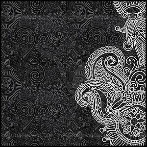 Black and white floral pattern - vector image