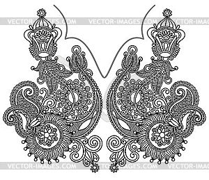 Neckline embroidery fashion  - vector clipart