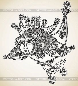 Sketch of ornamental dragon - vector image