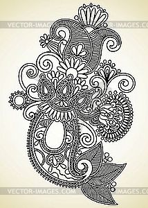 Ornate flower design - vector clipart