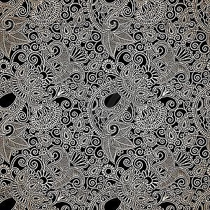 Seamless flower paisley design background - vector image