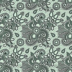 Seamless flower paisley design background - vector image