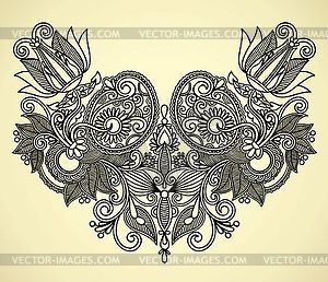 Neckline embroidery fashion - vector image