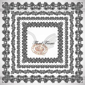 4 floral vintage frame design - vector clipart