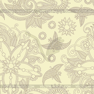 Seamless flower paisley design background  - vector EPS clipart