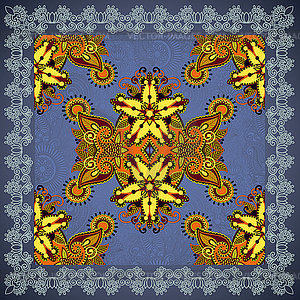 Traditional Ornamental Floral Paisley Bandana - vector image