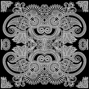 Traditional Ornamental Floral Paisley Bandana  - vector image