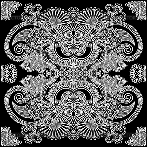 Traditional Ornamental Floral Paisley Bandana  - vector image