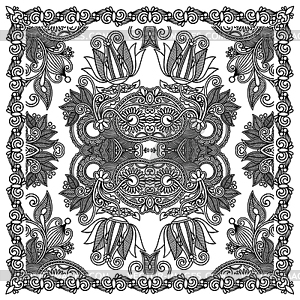 Traditional Ornamental Floral Paisley Bandana  - vector image