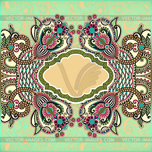 Ornamental template with floral background  - vector clipart