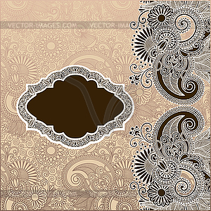 Ornamental template with floral background  - vector image