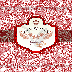 Ornate frame for invitation or announcement - vector image