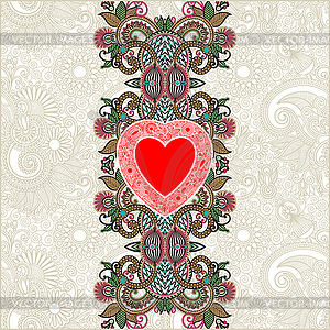 Valentin Day card with heart  - vector clip art