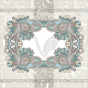 Vintage template with floral background - vector clip art