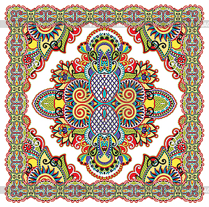 Traditional Ornamental Floral Paisley Bandana  - stock vector clipart