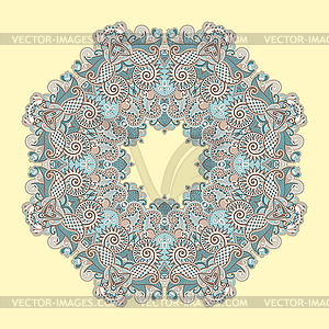 Circle ornament, ornamental round lace - vector clip art