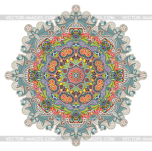 Circle ornament, ornamental round lace - vector image